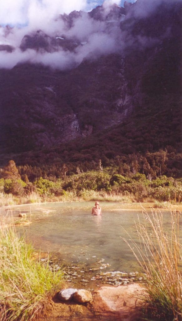 The Welcome Flat hot spring on the Copland Pass Crossing in New Zealand