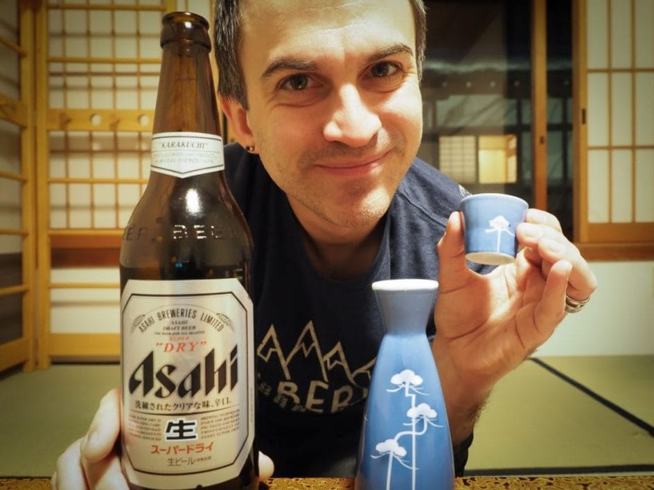 Beer and sake in a temple stay, Koyasan
