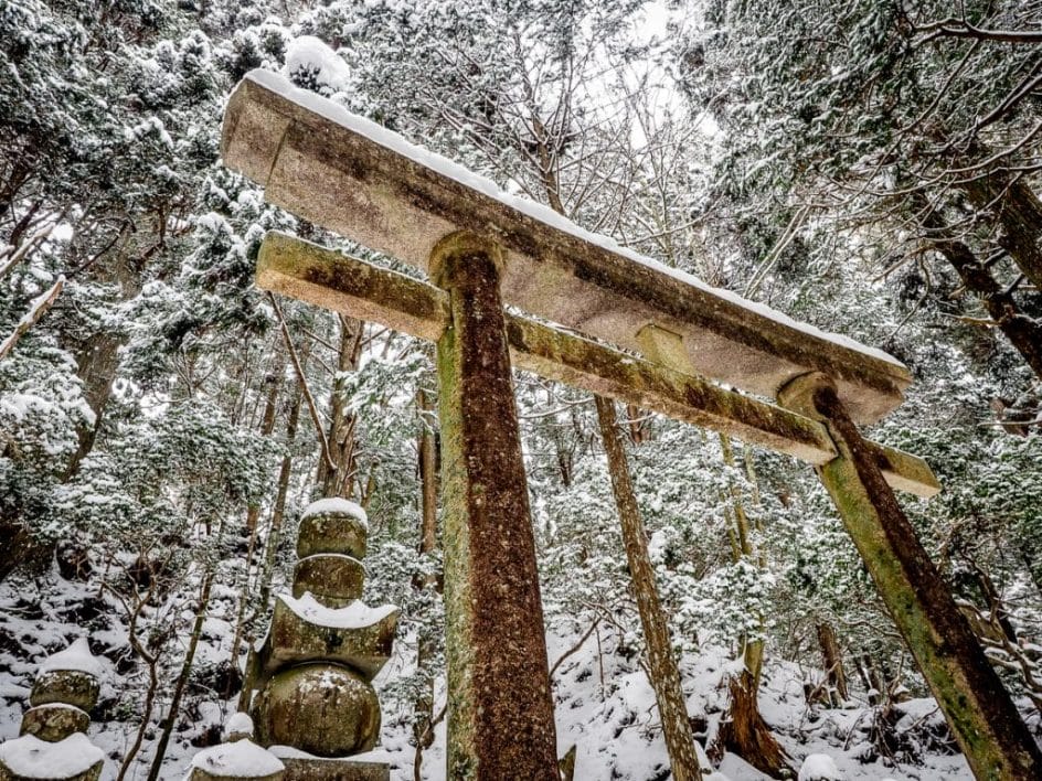 Torii at Okunoin Cemetery, Koyasan