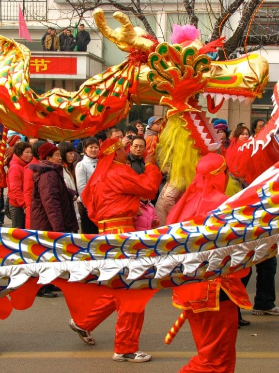 Celebrations in Tai'an, Shandong on Chinese New Year Day