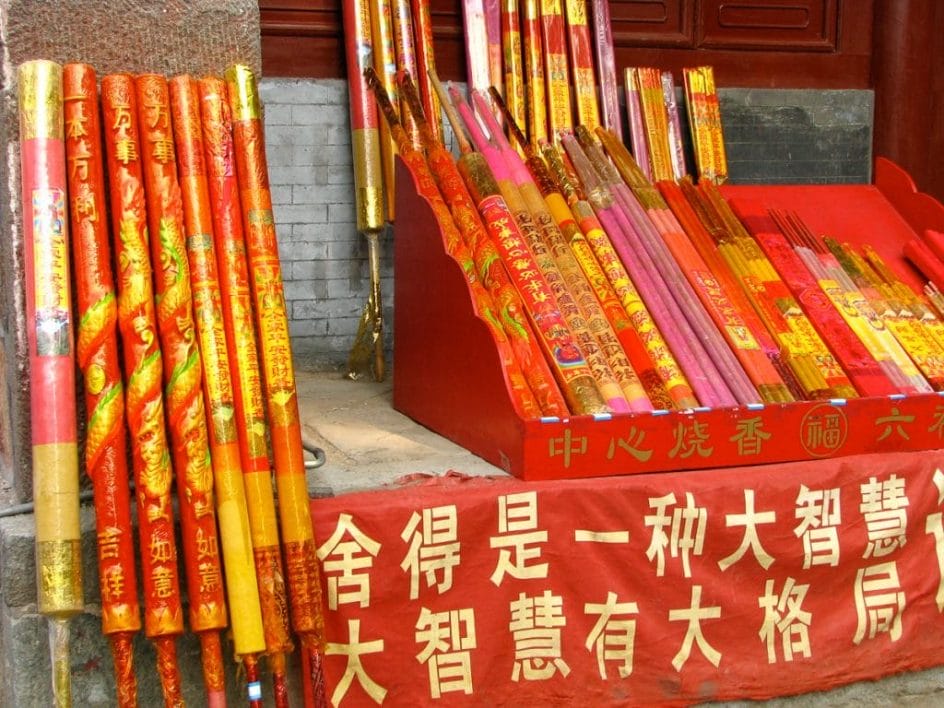 Incense for sale on Tai Shan