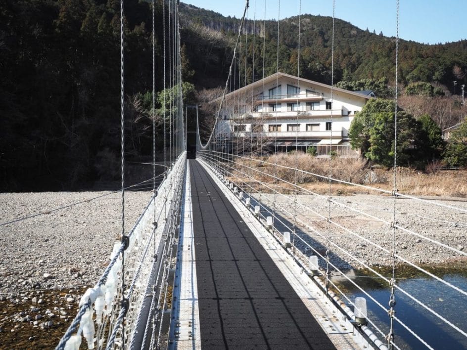 Suspension bridge to Watarase Onsen
