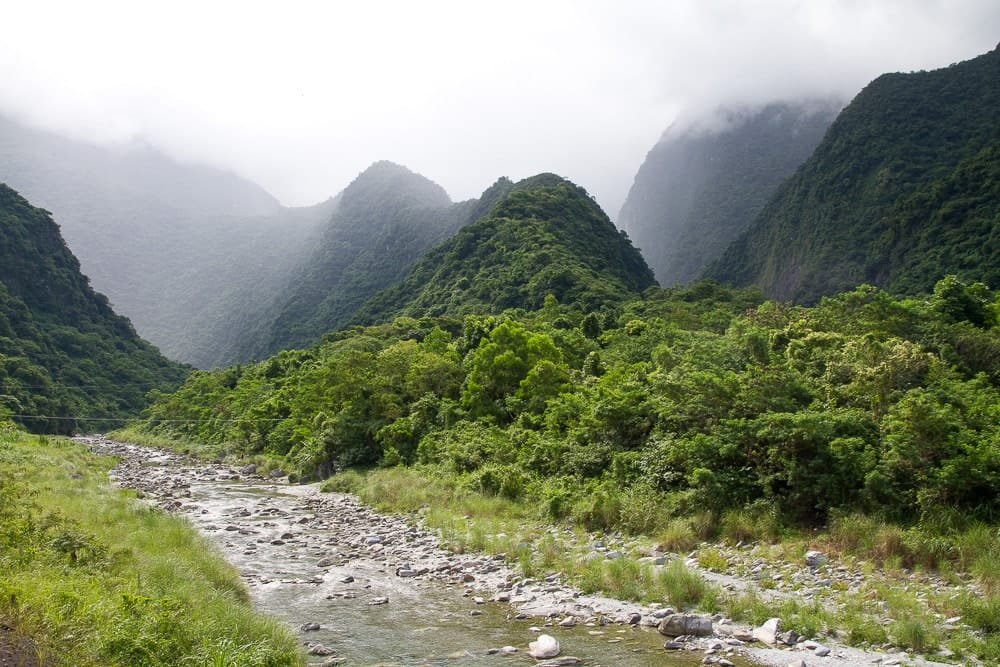 Sanzhan (Sanjhan), Hualien, Taiwan, starting point of the Golden Grotto river trace