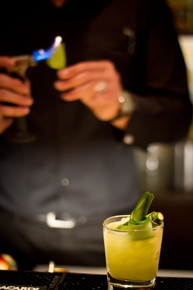 A skilled bartender making a betel nut cocktail at Fourplay cocktail bar, Taipei, Taiwan