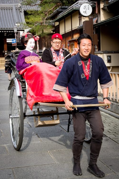 Human rickshaw in Kyoto, Japan