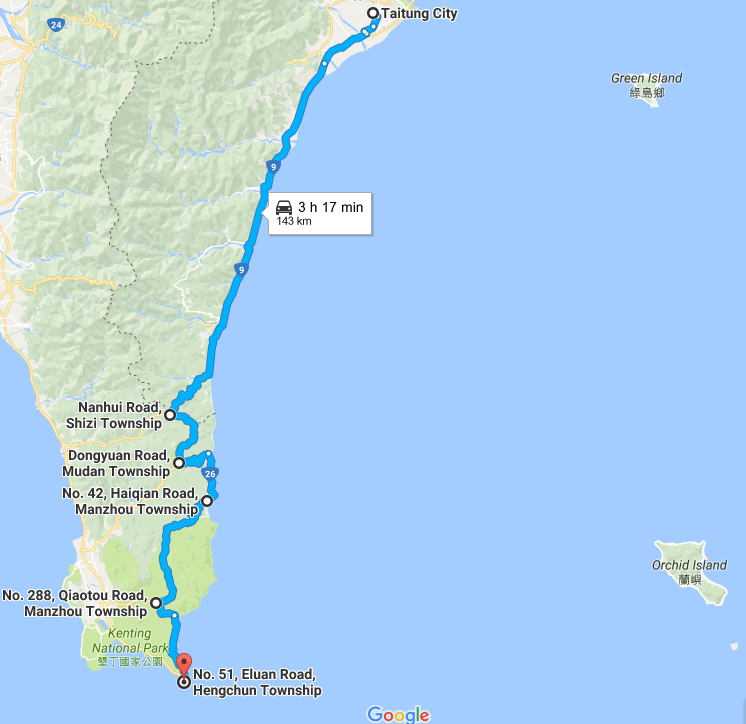 How to get from Taitung to Kenting