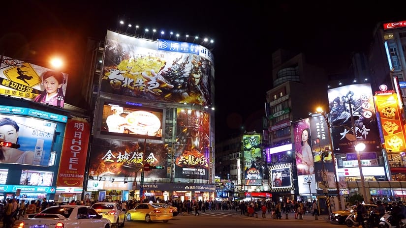 Ximending night view Taipei