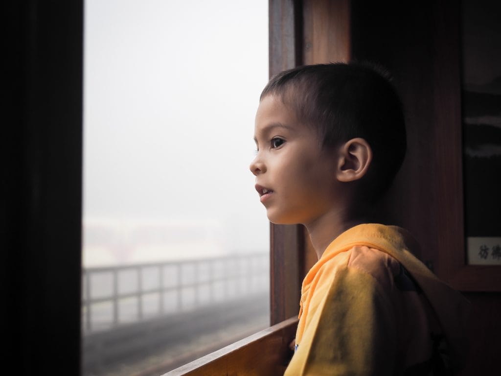 My son Sage on the Alishan Forest Railway