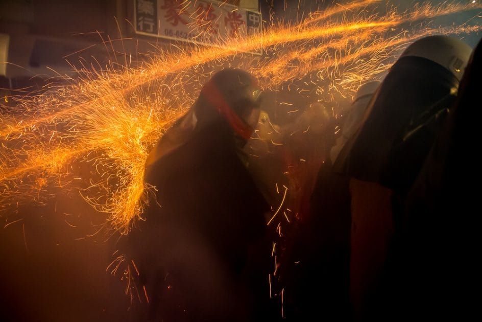 Getting hit in head by rockets at Yanshui Fireworks Festival
