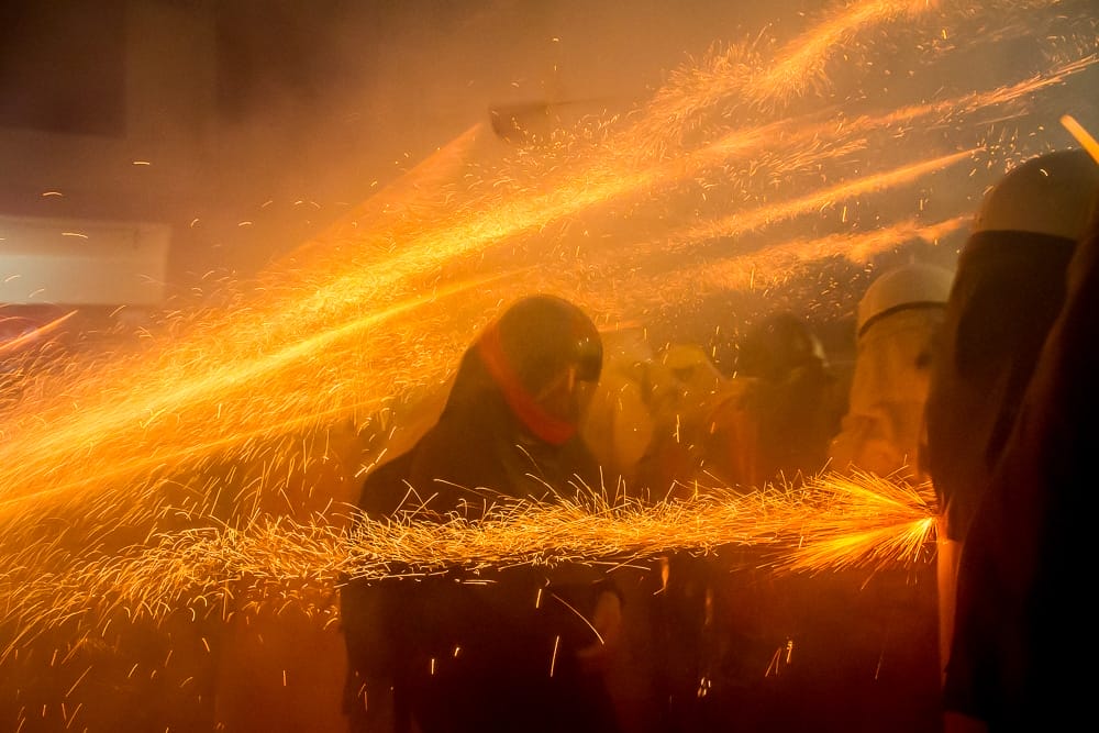 Getting hit in head by rockets at Yanshui Fireworks Festival