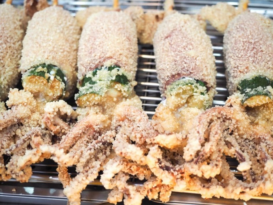 Deep fried squid at Taiwanese night market