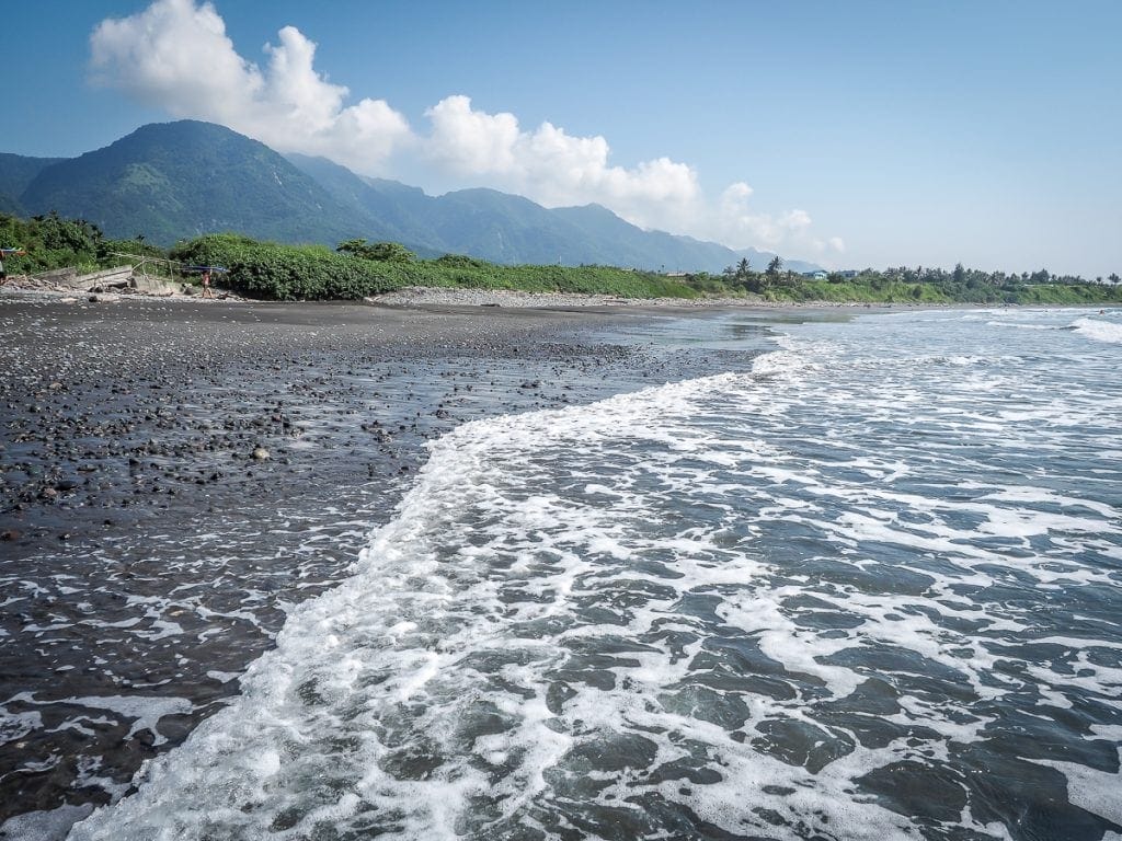 Incredible black sand beach at Dulan, Taitung, Taiwan