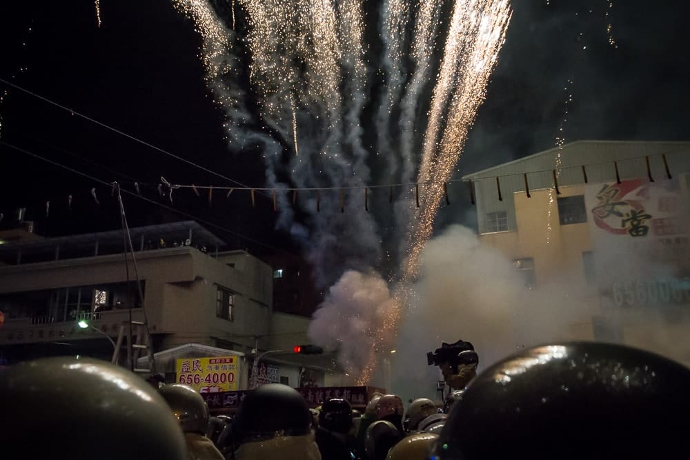 Fireworks display at Yanshui Rockets Festival