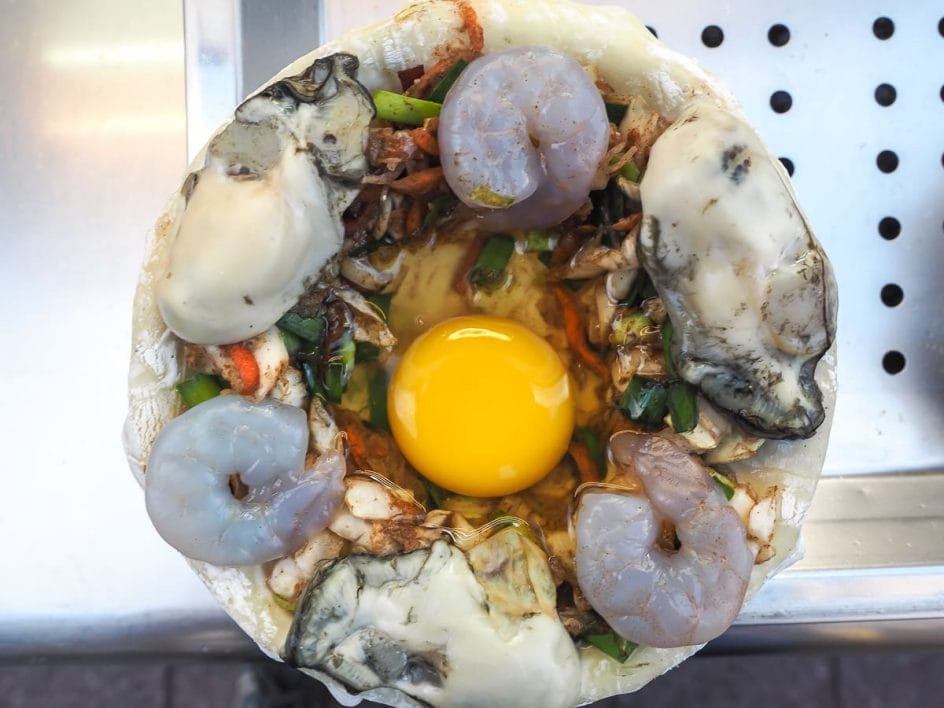 An oyster, shrimp and egg ball, Ningxia Night Market