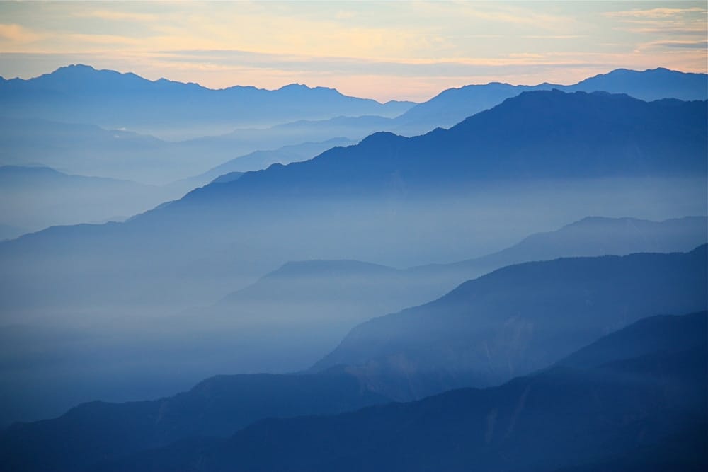 Misty mountains at Alishan, Taiwan