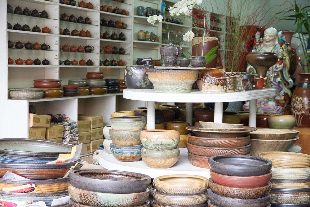 Functional Taiwanese pottery for sale in Yingge, Taiwan