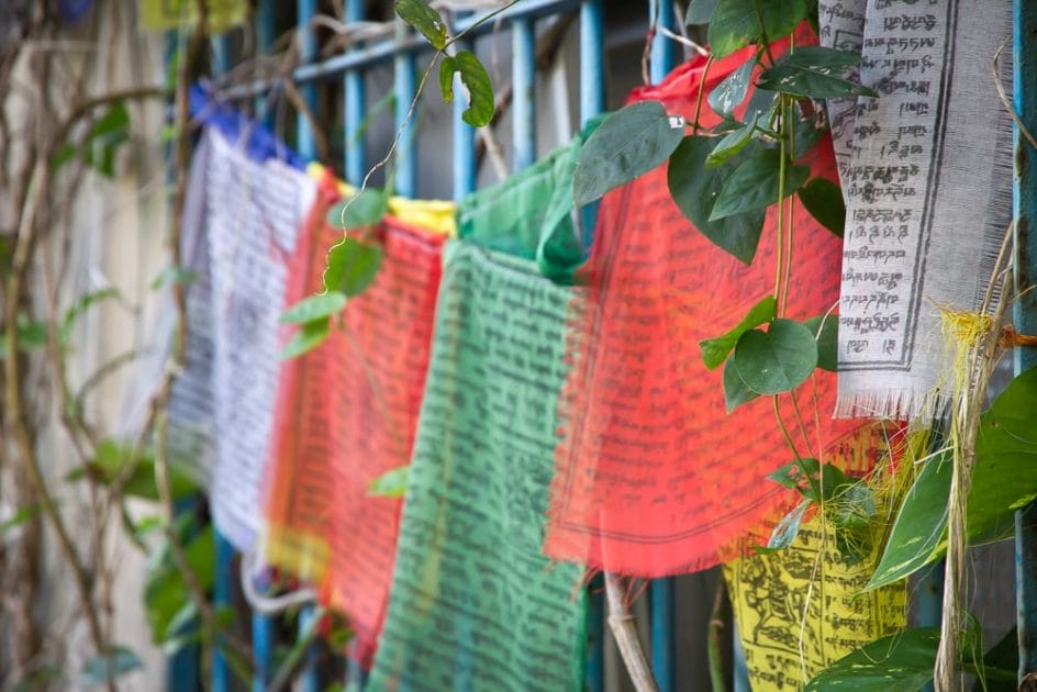 Prayer flags at Global Tea Hut