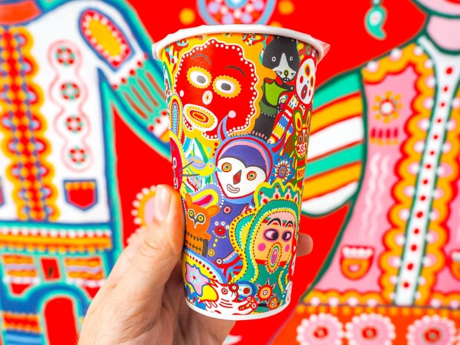 Taichung Rainbow Village coffee cup