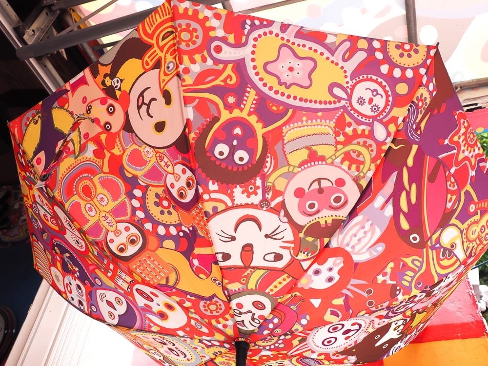 Umbrella for sale at Rainbow Village