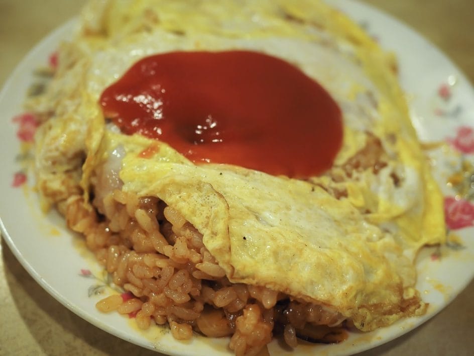 Rice omelet, specialty at Wuming Restaurant, Ximending