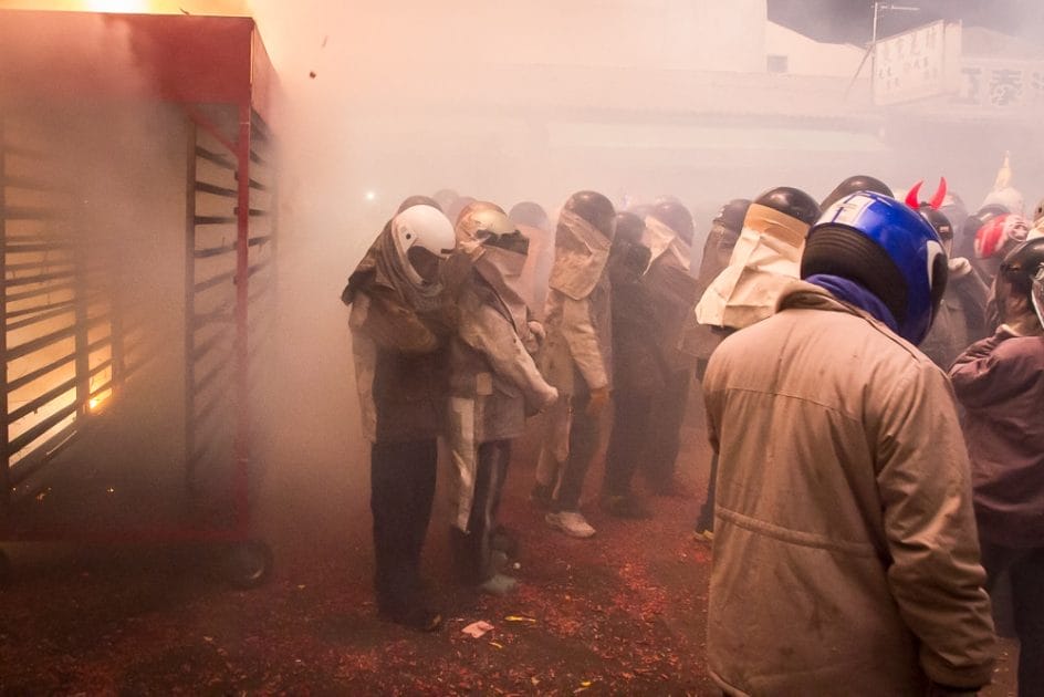 Smokey scene at Yanshui Fireworks Festival