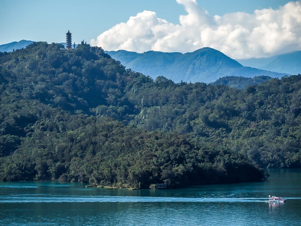 Riding a boat, one of the most popular things to do at Sun Moon Lake