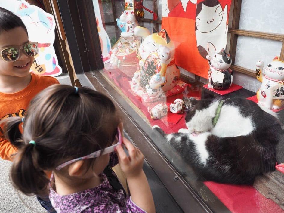 Houtong, the Taiwan Cat Village, with kids