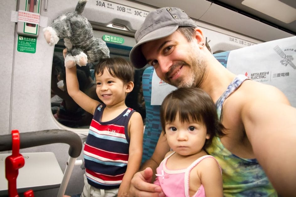 Riding the HSR in Taiwan with a baby