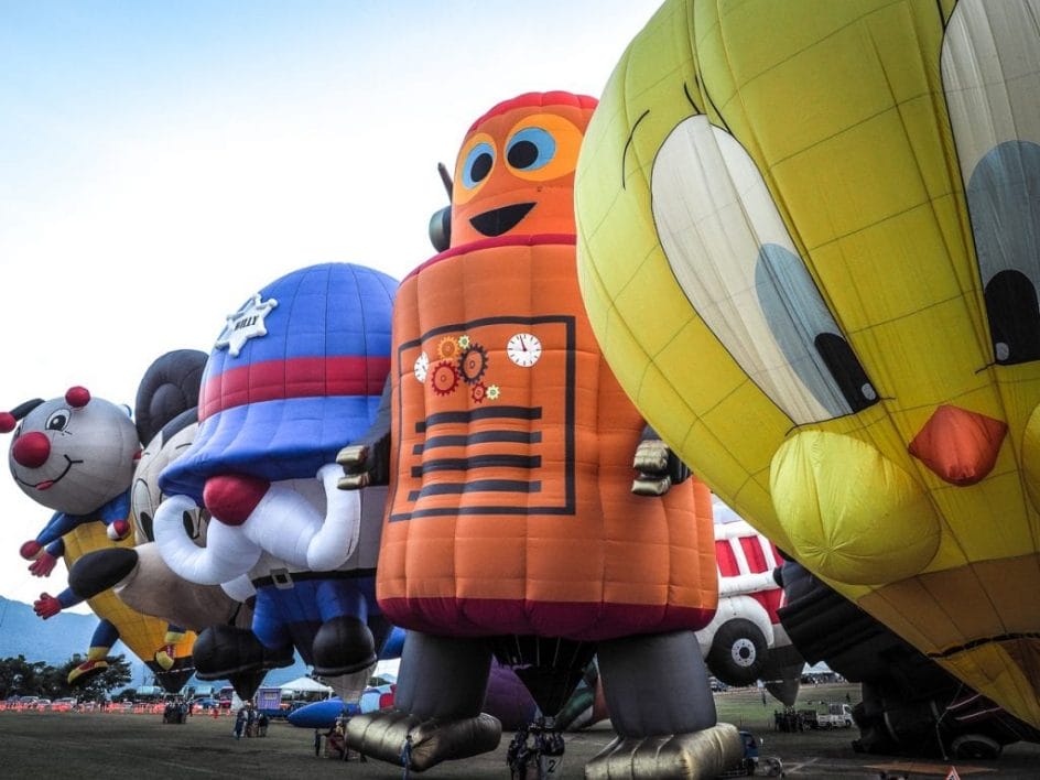 Creative balloons at the Taiwan Hot Air Balloon in Luye, Taitung