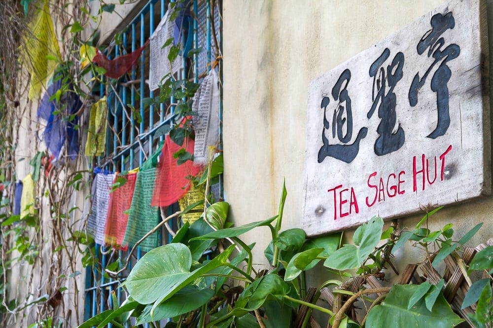 Tea Sage Hut sign