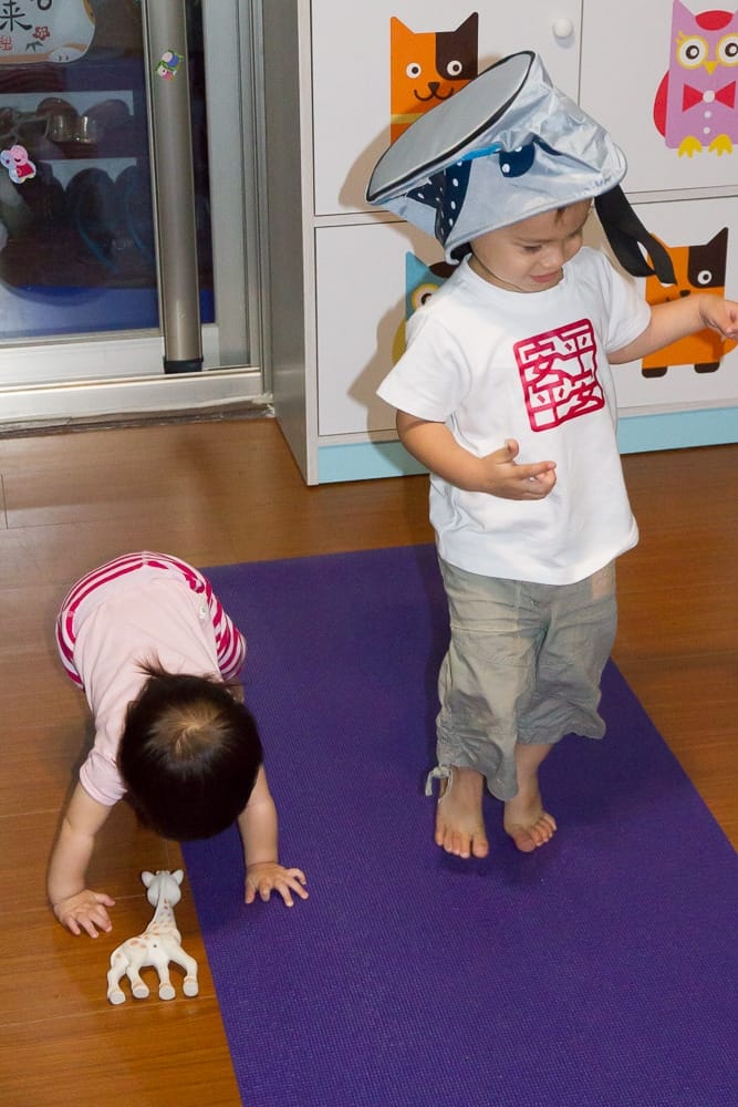 my kids getting distracted while we do yoga