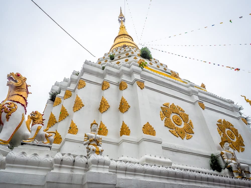 White chedi at Wat Chiang Yuen, a Burmese temple just outside the Chiang Mai Old City wall