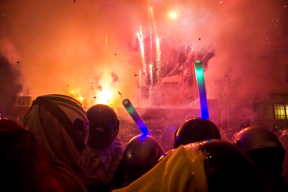 Fireworks display at Yanshui Beehive Festival