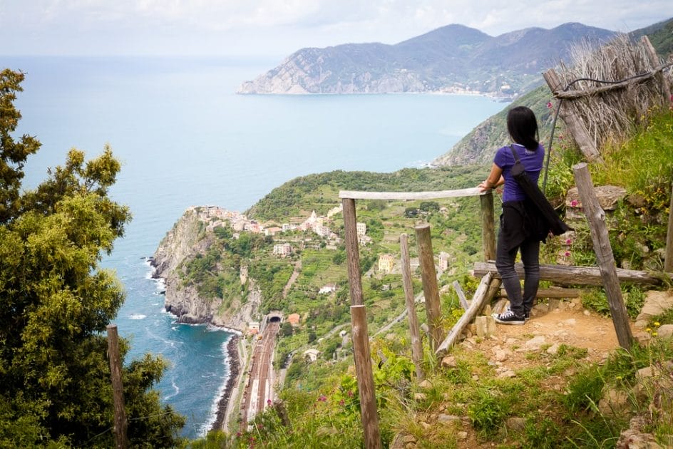 Looking down on Corniglia from the Manarola to Corniglia hike, Cinque Terre