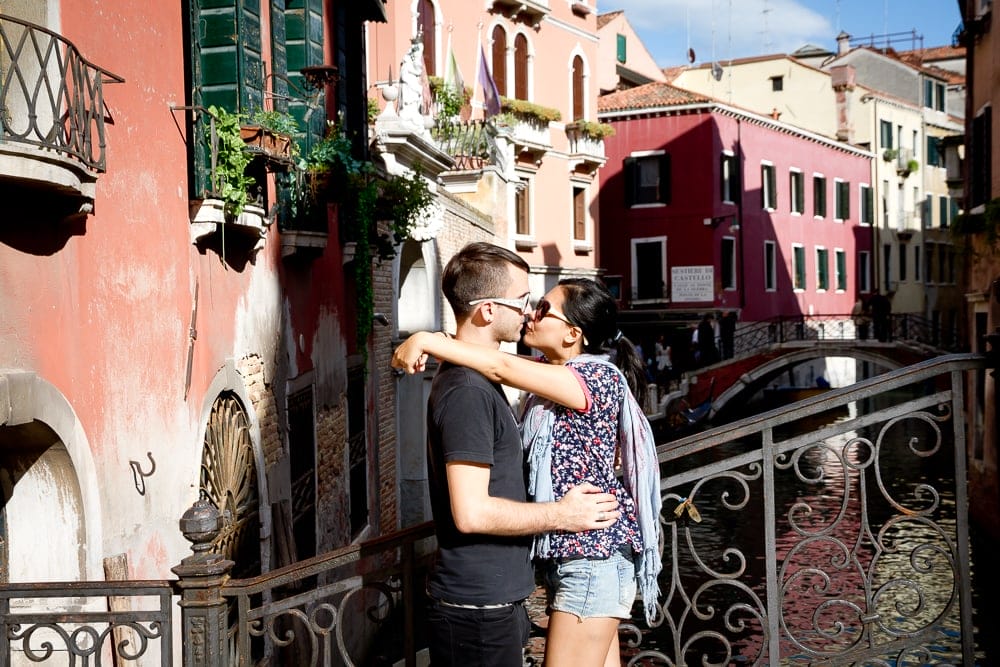Us kissing on our honeymoon in Italy