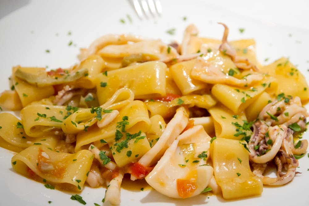 Calamarata pasta, Dau Cila, Riomaggiore, Cinque Terre