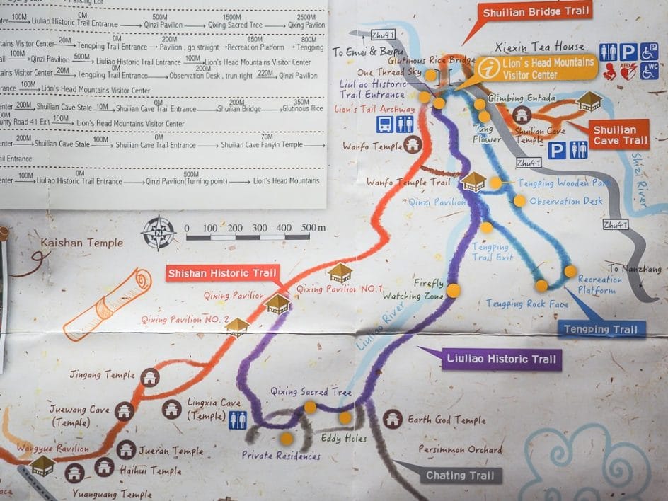 Map of Lion's Head Mountain Taiwan