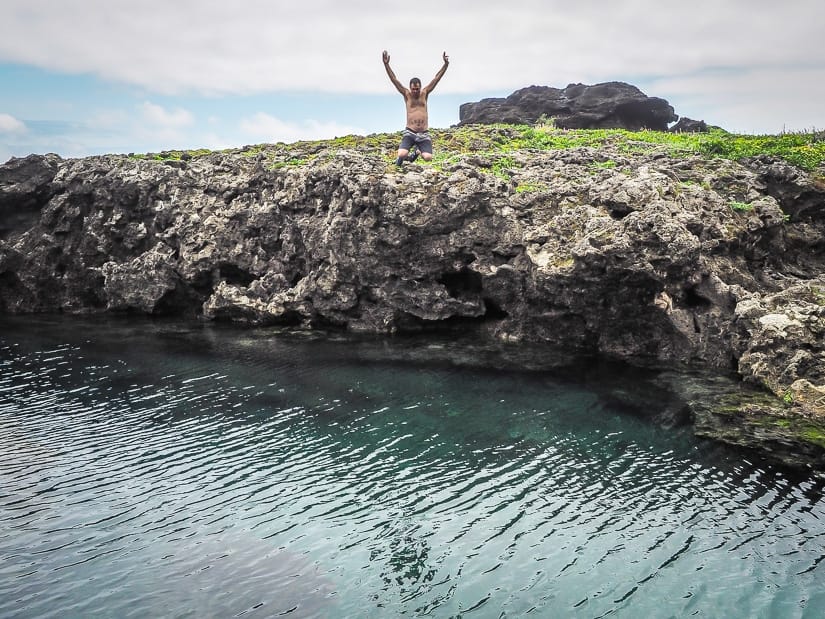 Roasted Goose Rock, one of the best places to go swimming on Orchid Island