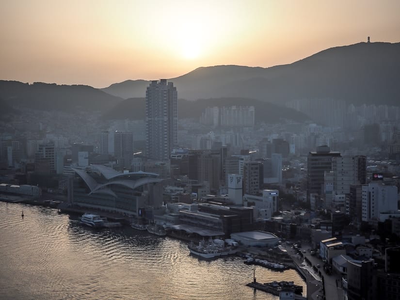 Sunset over Jagalchi Market and Busan