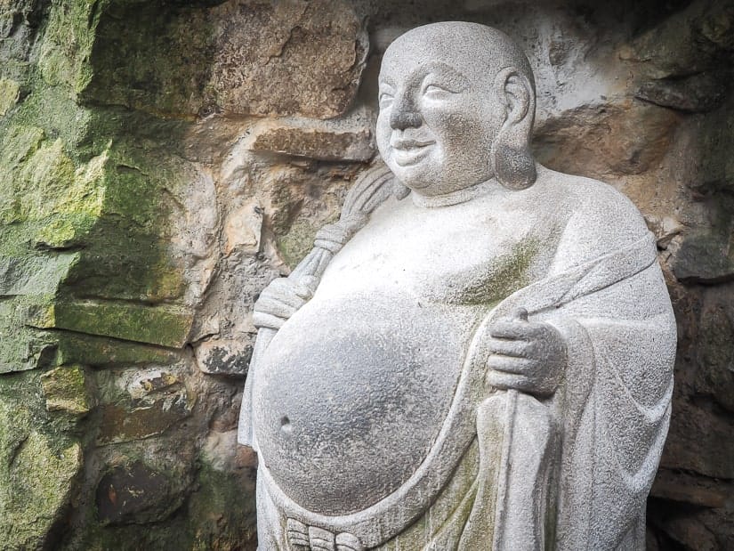Fat Buddha with belly sticking out