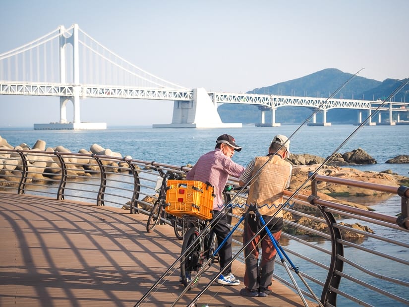 Fishermen at Gwangalli Beach, Gwangan, Busan