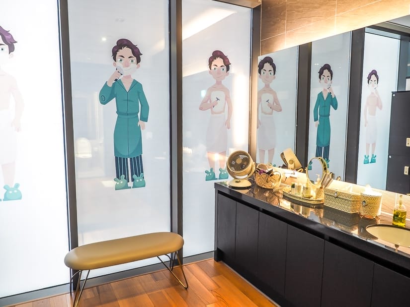 Change room for sauna at La Valse hotel