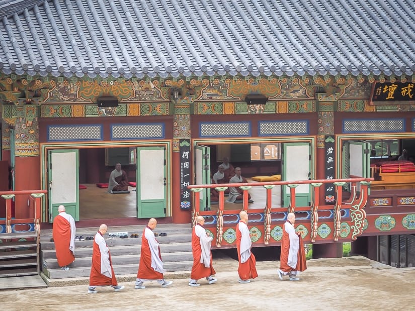 Monks at Beomeosa Temple, Busan