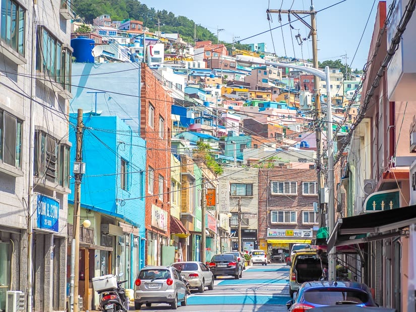 View of Gamcheon Culture Village from the bottom of the village