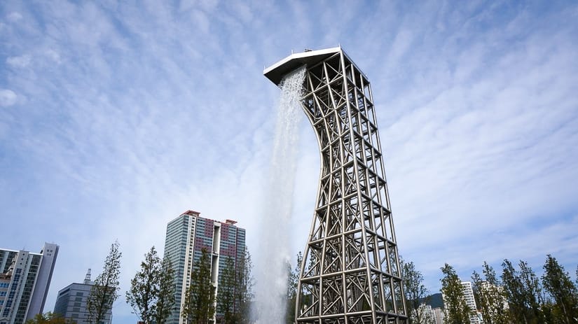 Skylight Waterfall in Citizens Park, Busan