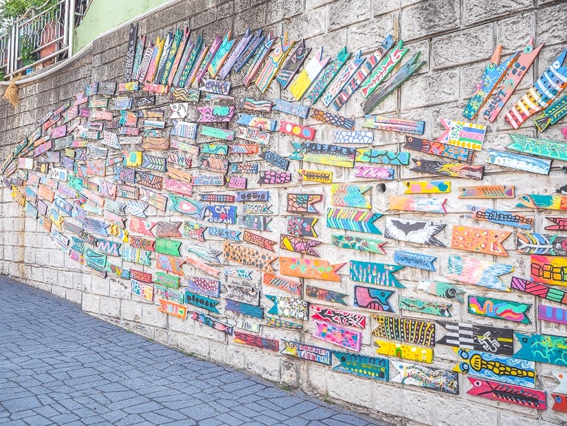 "Fish Swimming through the Alley" artwork at Gamcheon Culture Village