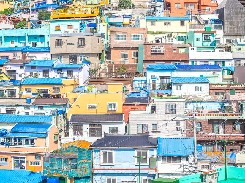 Close up of houses at Gamcheon Culture Village
