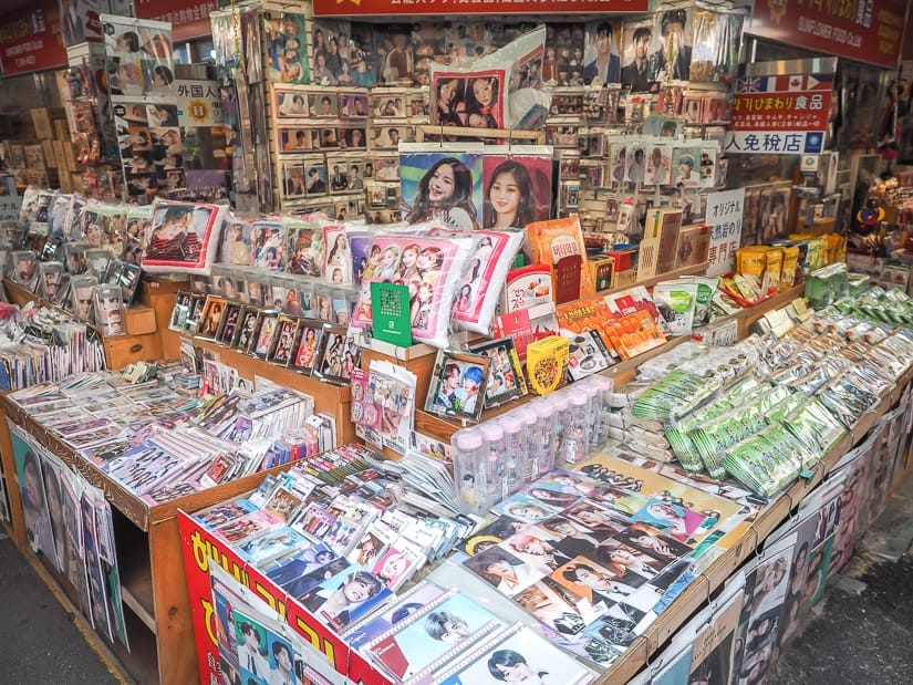 K-pop product stall in Gukje Market, the biggest market in Busan