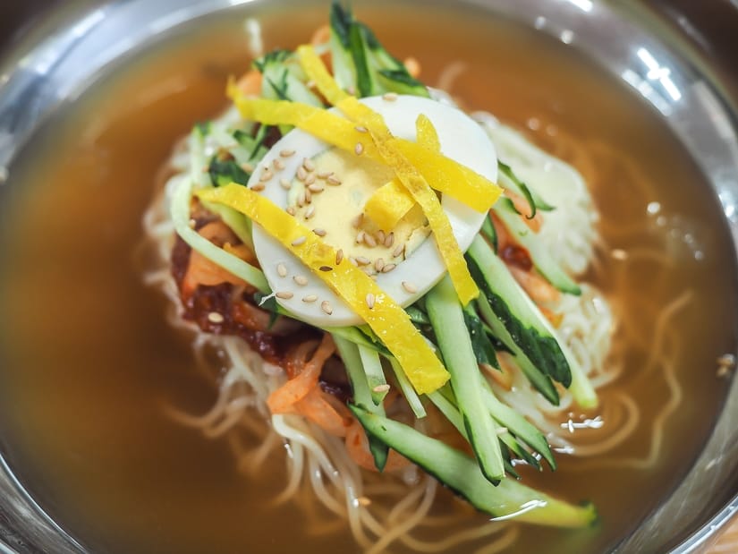 Milmyeon, or chilled noodles, at a restaurant near the Gamcheon Culture Village market