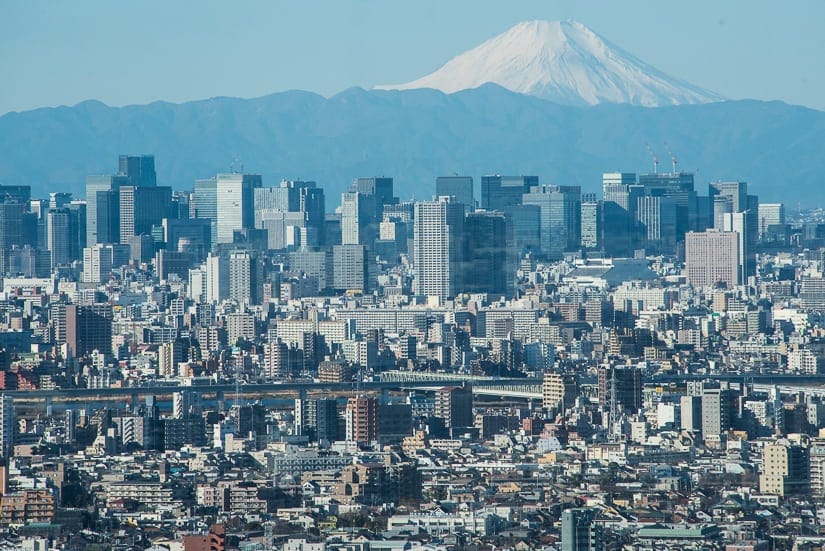 Mt. Fuji over Tokyo in winter